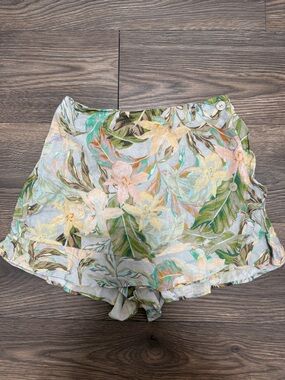 Show Me Your MuMu Pastel Floral Wrap Skort in Mint Green & Cream
